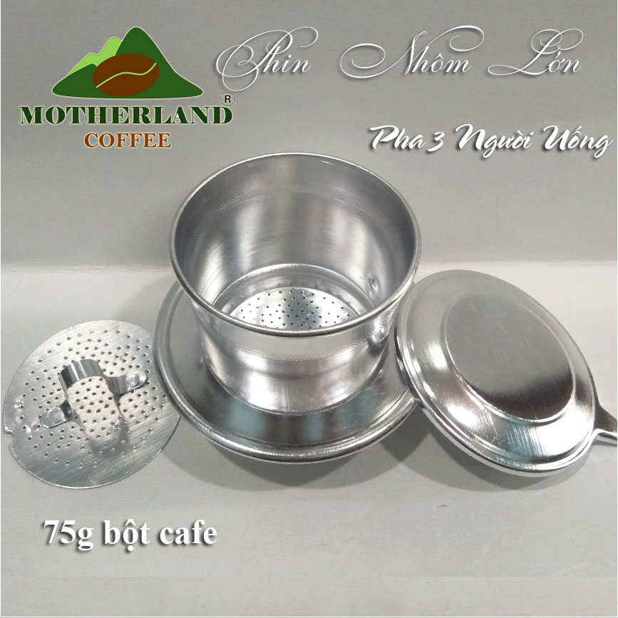 [HCM]Phin cafe lớn pha 3 người uống (75g bột cà phê)
