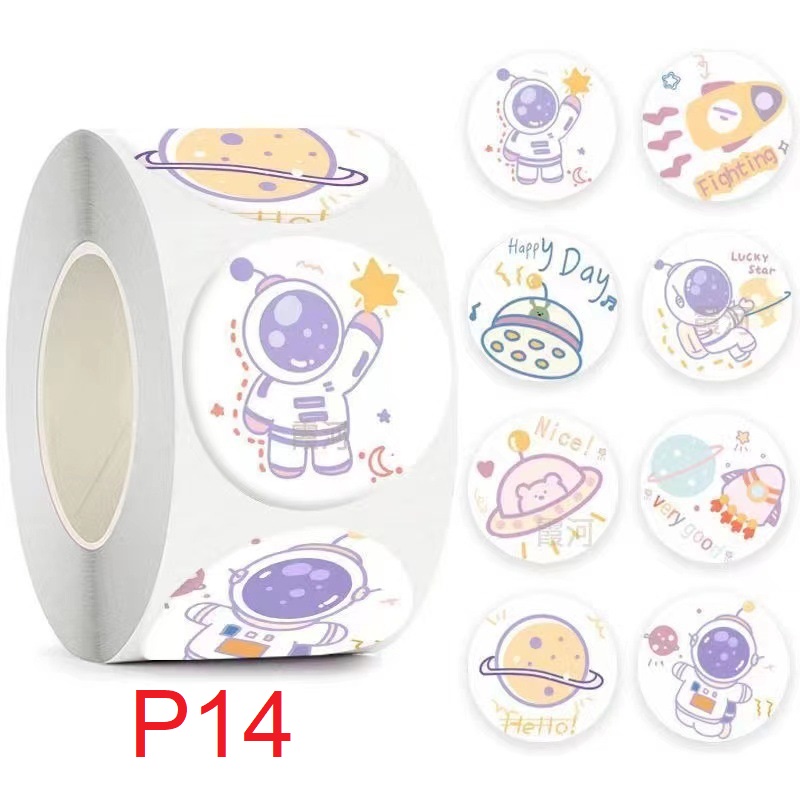 Cuộn 500 tem Sticker Hình thú dễ thương cho bé  - 2.5cm