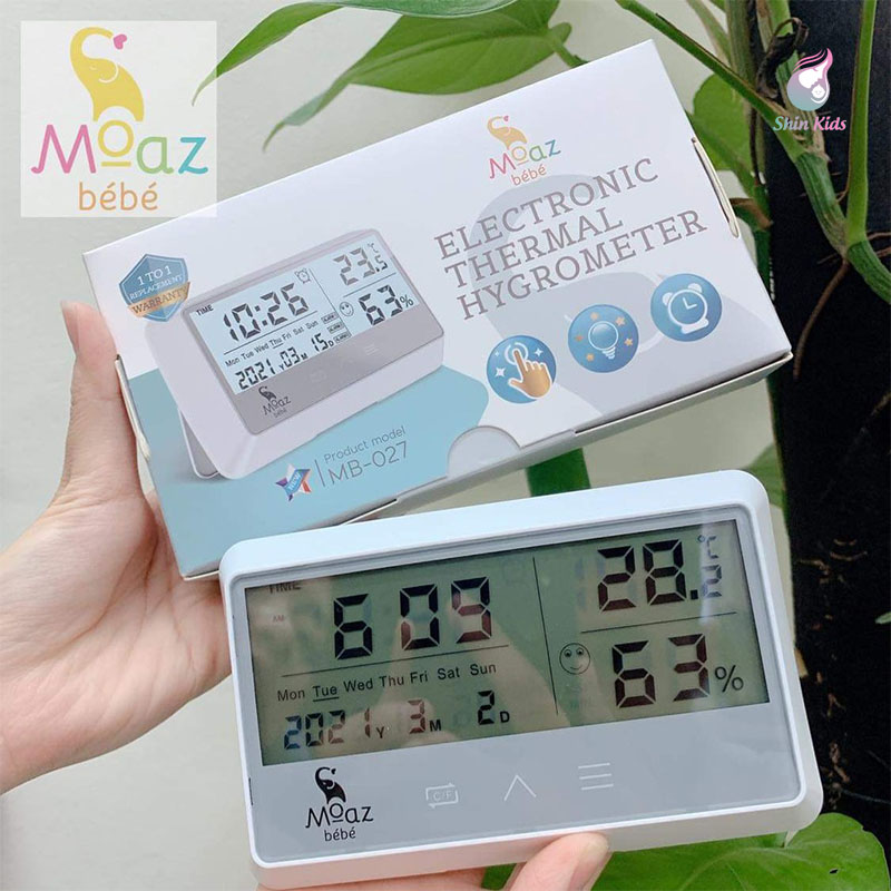 Nhiệt kế đo độ ẩm Moaz bebe MB027 Mẫu mới