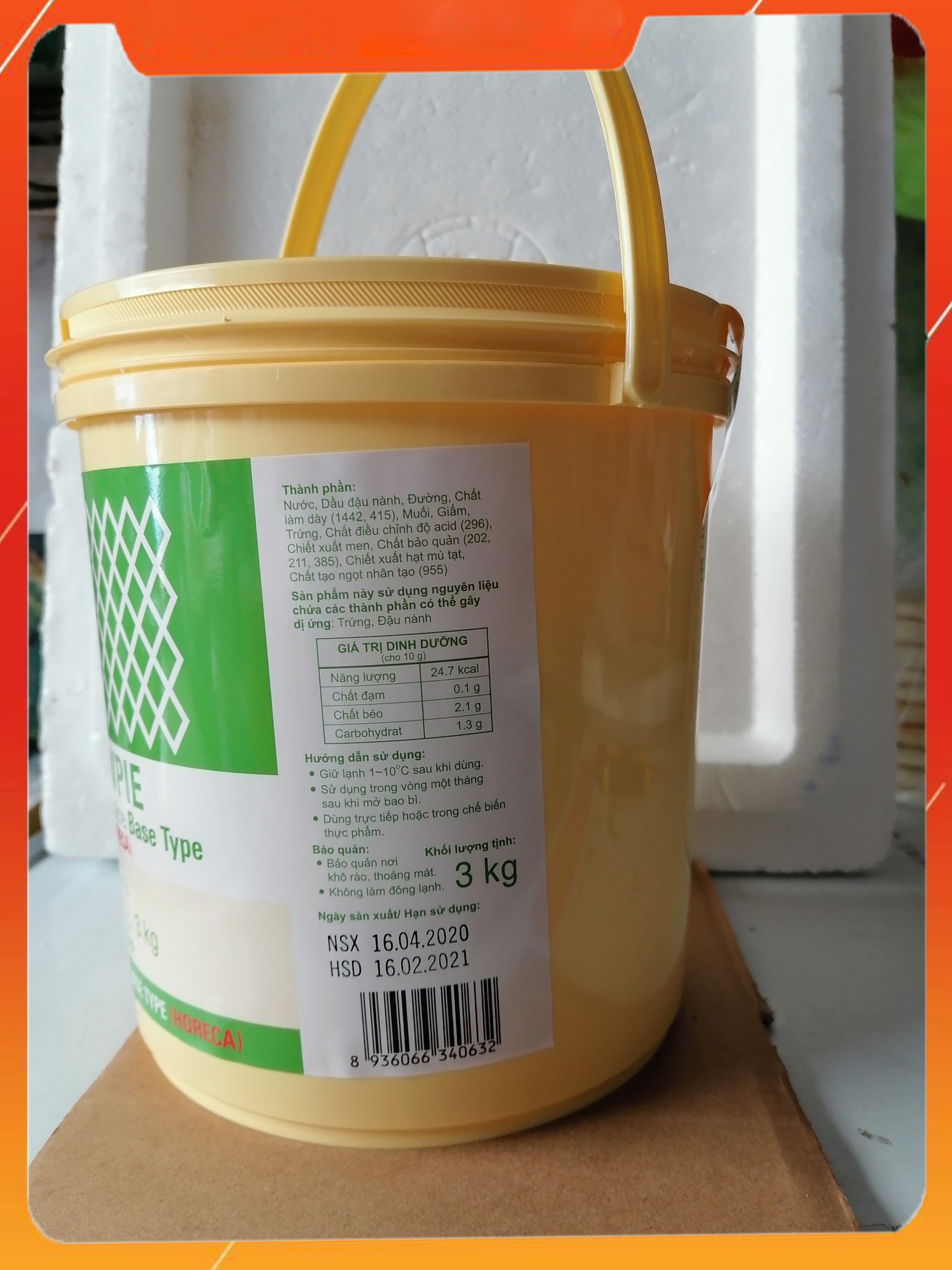 Xốt Mayonnaise Base Horeca 3Kg Kewpie