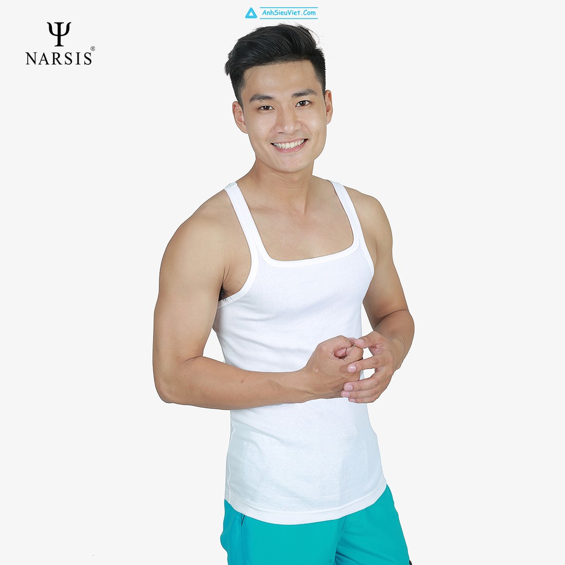 Áo thun nam Narsis D4051 màu trắng