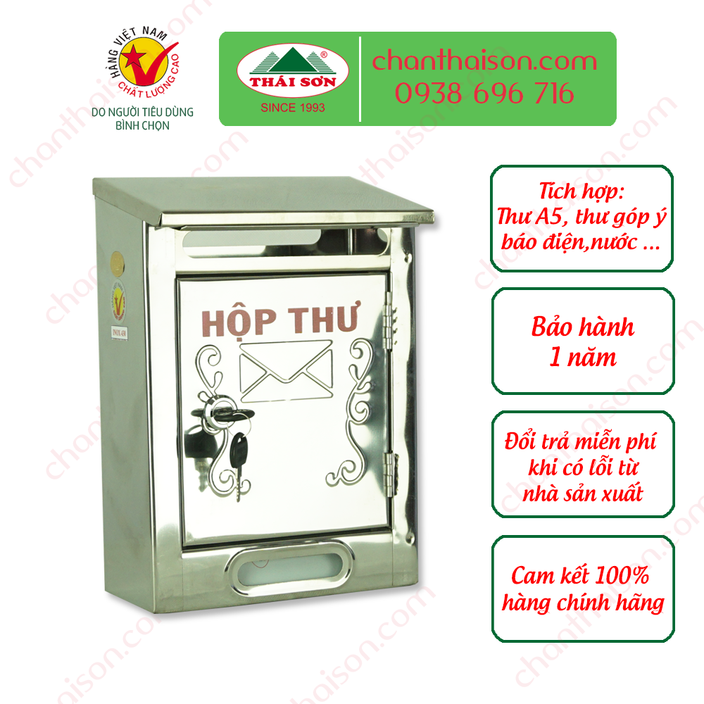 Hộp Thư Thái Sơn - Size Nhỏ Chất Liệu Inox ( HÀNG CHÍNH HÃNG - ĐỔI TRẢ MIỄN PHÍ )