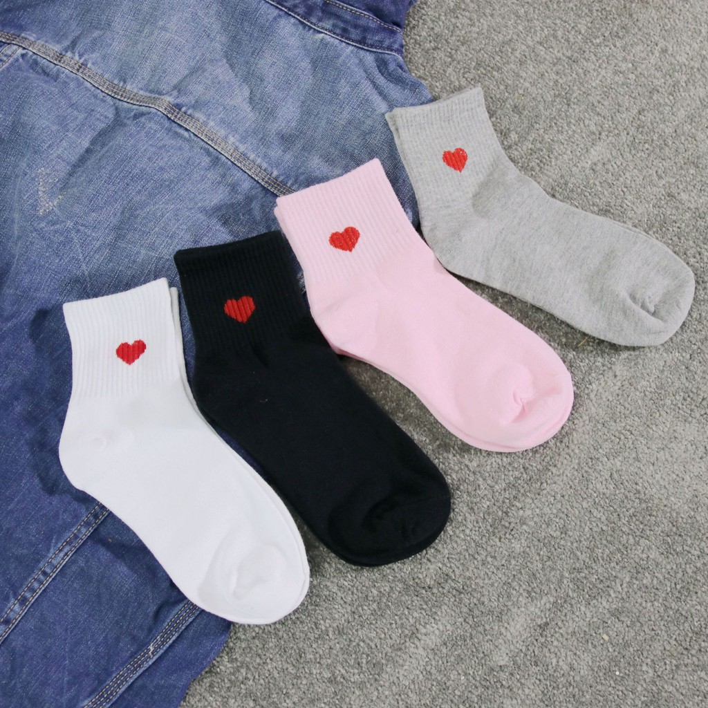 Tất vớ trái tim hàn quốc unisex - sẵn hàng