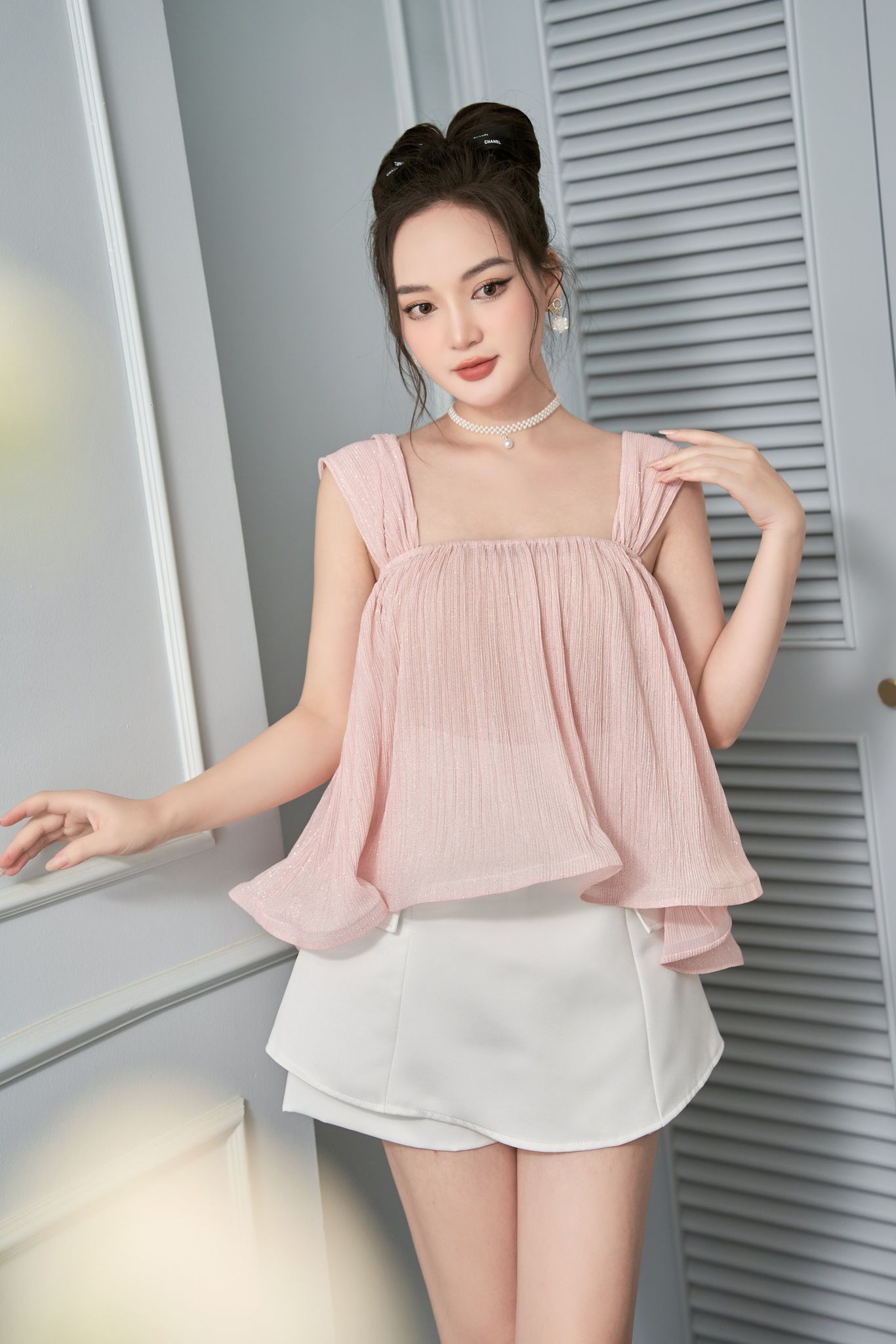 Áo hai dây họa tiết EDINI - A1370