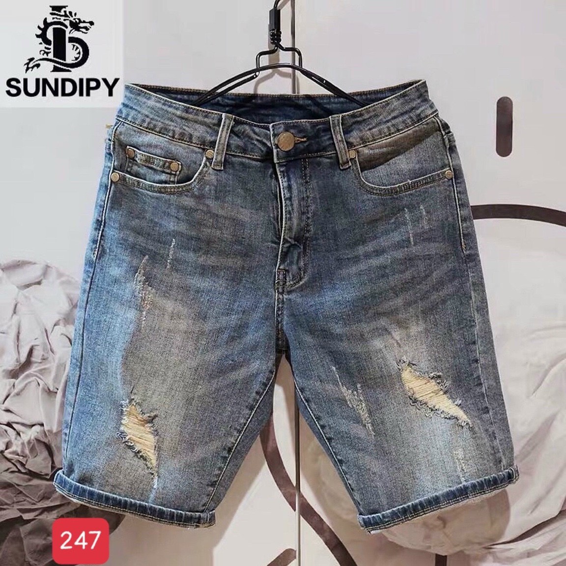 [HCM]Quần short jean nam cao cấp - quần jean lửng nam họa tiết - quần ngố jean rách co giãn chất đẹp xuất sắc thời trang cheryshop94 cr247