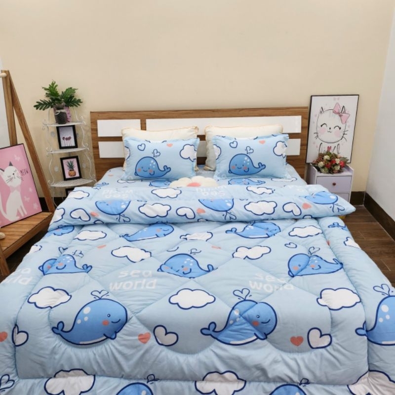 Bộ 5 ga gối chăn phao coton poly mẫu mới 2022