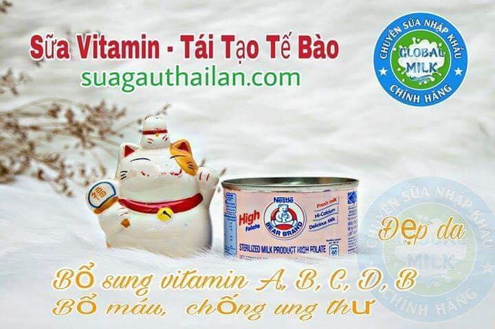{ Combo 24 lon } Sữa Gấu Thái Lan High Folate