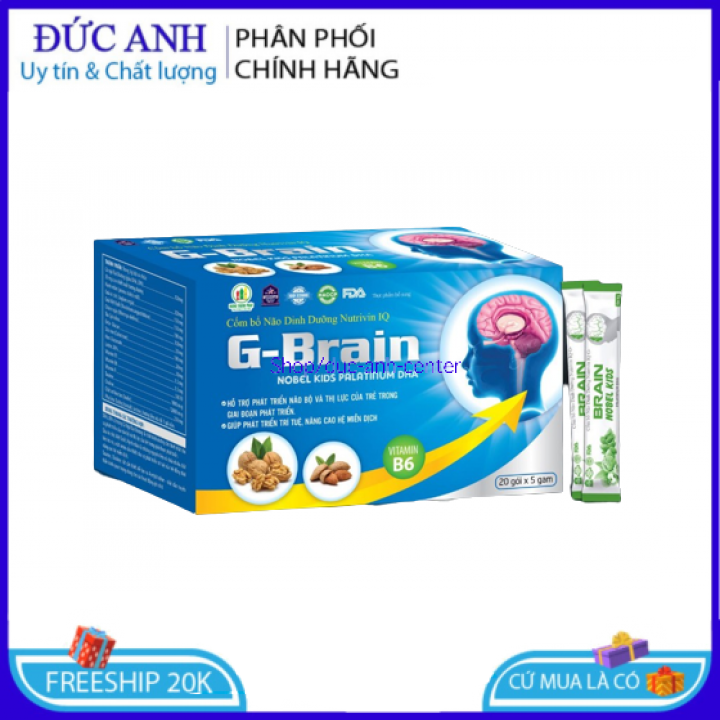 Cốm bổ não dinh dưỡng G-brain nobel kids palatinum DHA giúp phát triển não