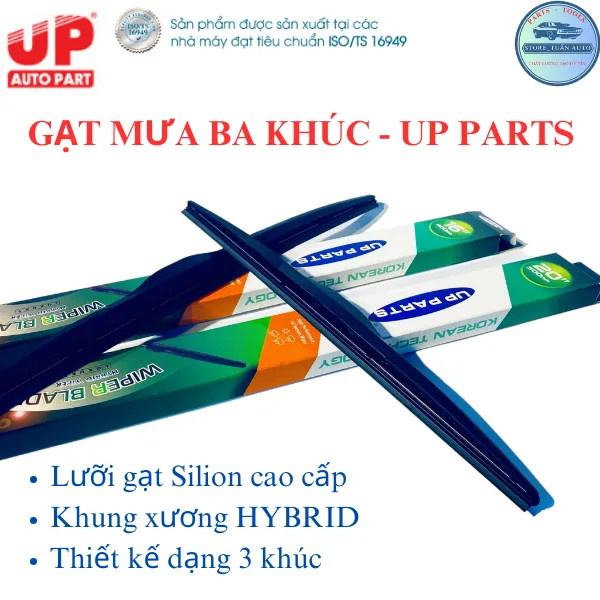 Bộ gạt mưa ô tô vinfast fadil, vf e34 xương mềm ba khúc up parts cao cấp.
