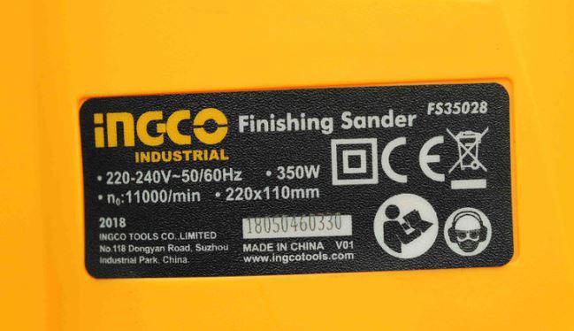 110x220mm Máy chà nhám 350W INGCO FS35028