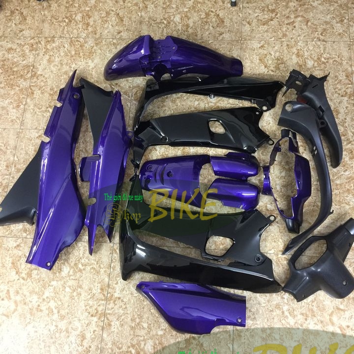 [TẶNG TEM]  Dàn áo Wave ZX - Wave Thái - Wave alpha màu TÍM CÀ - có TẶNG THÊM BỘ TEM xịn, độ xe máy siêu chất