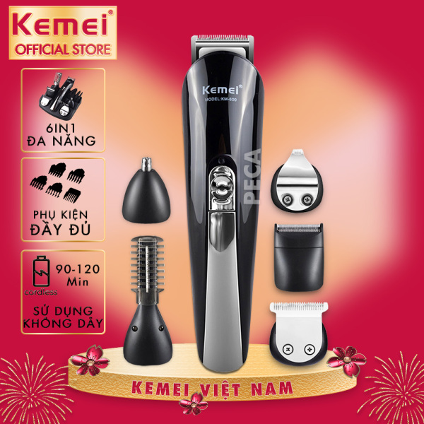 Tông đơ cắt tóc đa năng 11in1 Kemei KM-600 không dây có thể cắt tóc, cạo râu, tỉa lông mũi,... sạc nhanh chỉ 2h - phân phối chính hãng