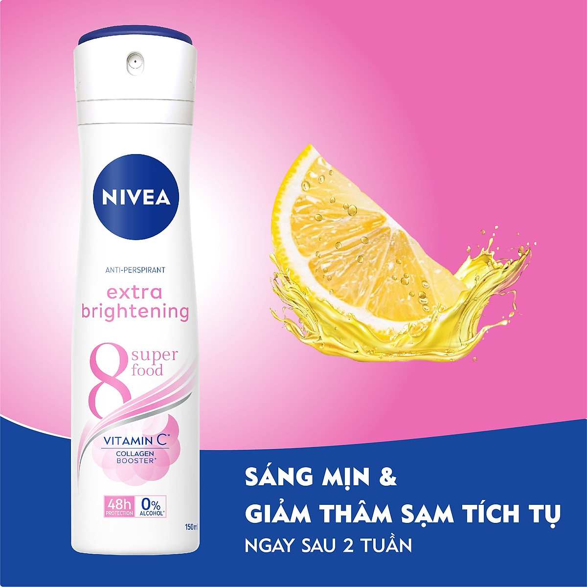 Xịt Khử Mùi Nữ Nivea Extra 150ml extra brightening