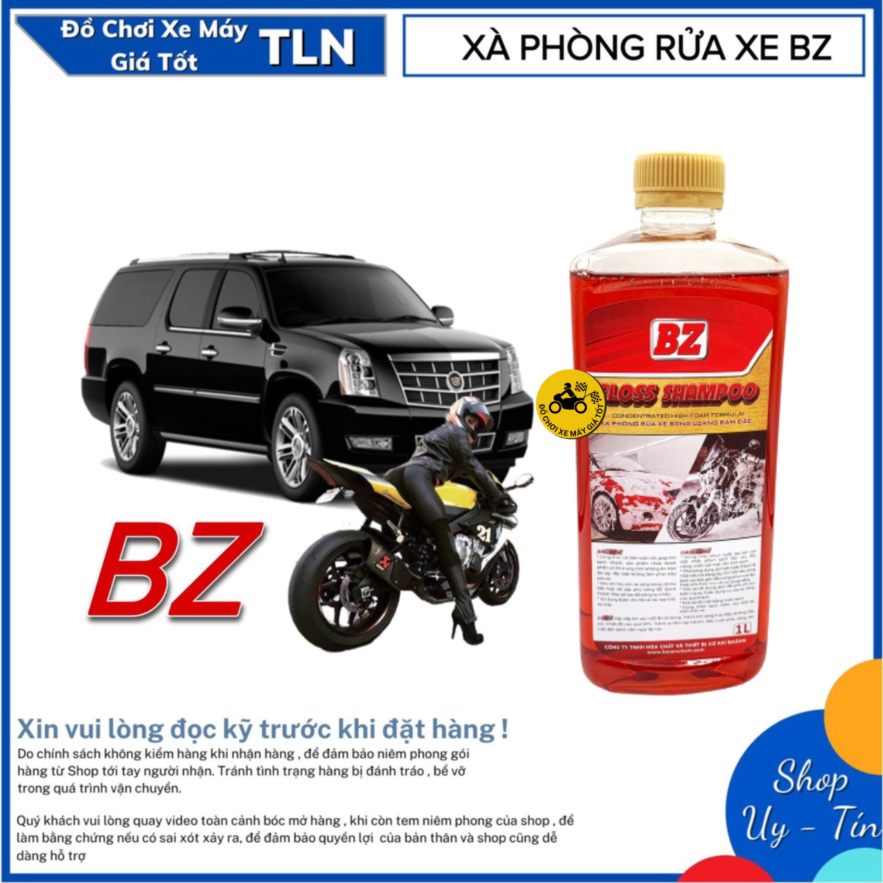 [HCM]NƯỚC XÀ PHÒNG RỬA XE MÁY Ô TÔ BZ ĐẬM ĐẶC 1LIT