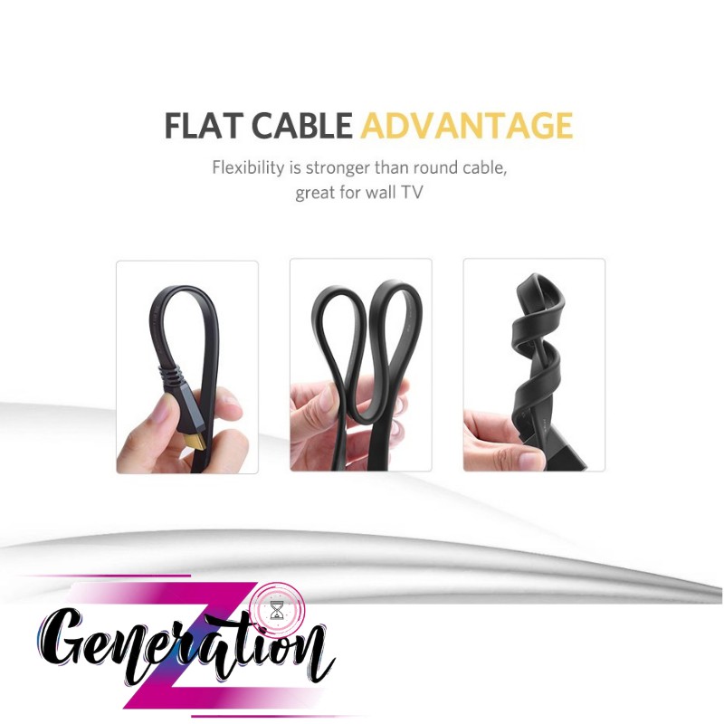 Cáp Hdmi 2.0 dẹt Flat Cable Màu Đen Ugreen Dài 1.5M - 5M