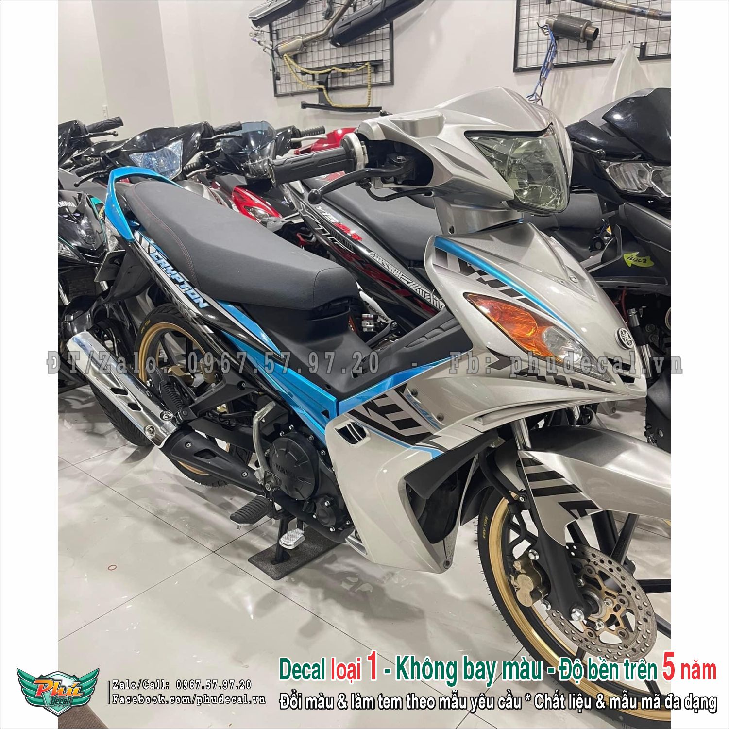 Tem rời exciter 2010 đen xanh
