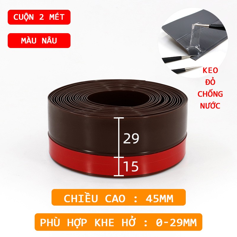 Băng Nhựa Lấp Kín Khe Hở Chân Cửa Legaxi Ngăn Bụi, Muỗi, Gián, Chuột Dài 2m x Rộng 45mm SWN1