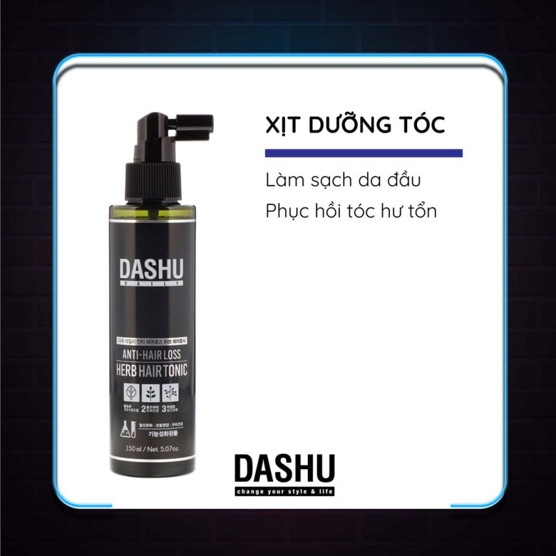 [Lấy mã giảm thêm 30%]Xịt dưỡng tóc Dashu daily anti-hairloss herb hair tonic