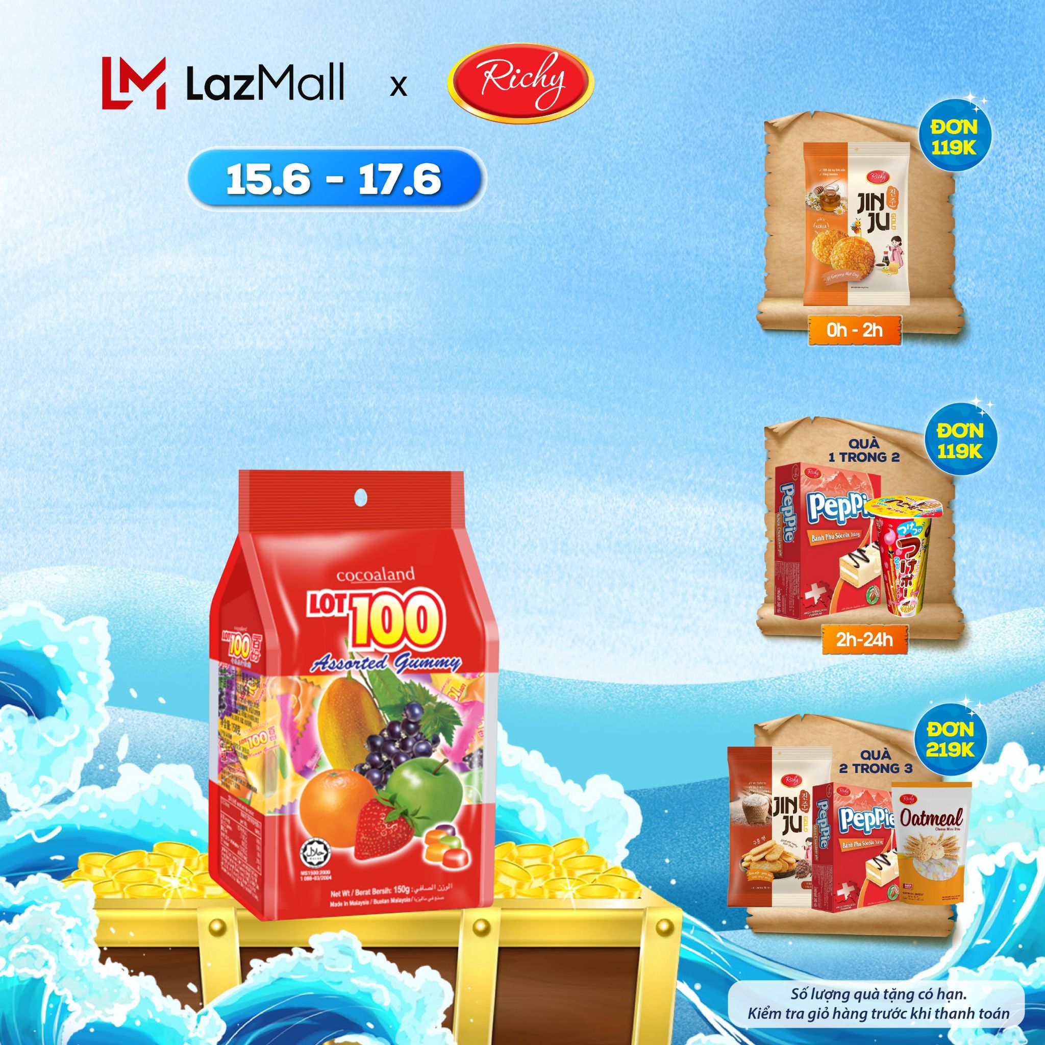 Kẹo cocoaland lot 100 tổng hợp gói 150g