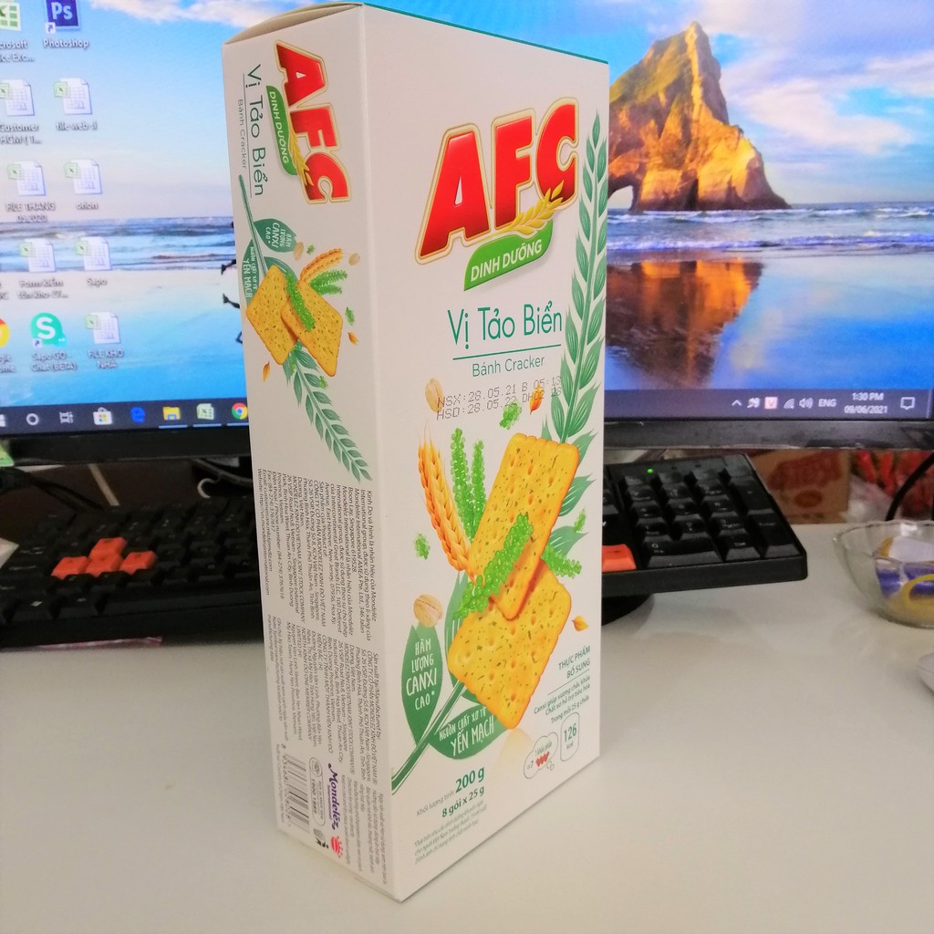 Bánh Cracker AFC Dinh Dưỡng Vị Tảo Biển (Hộp 172g)