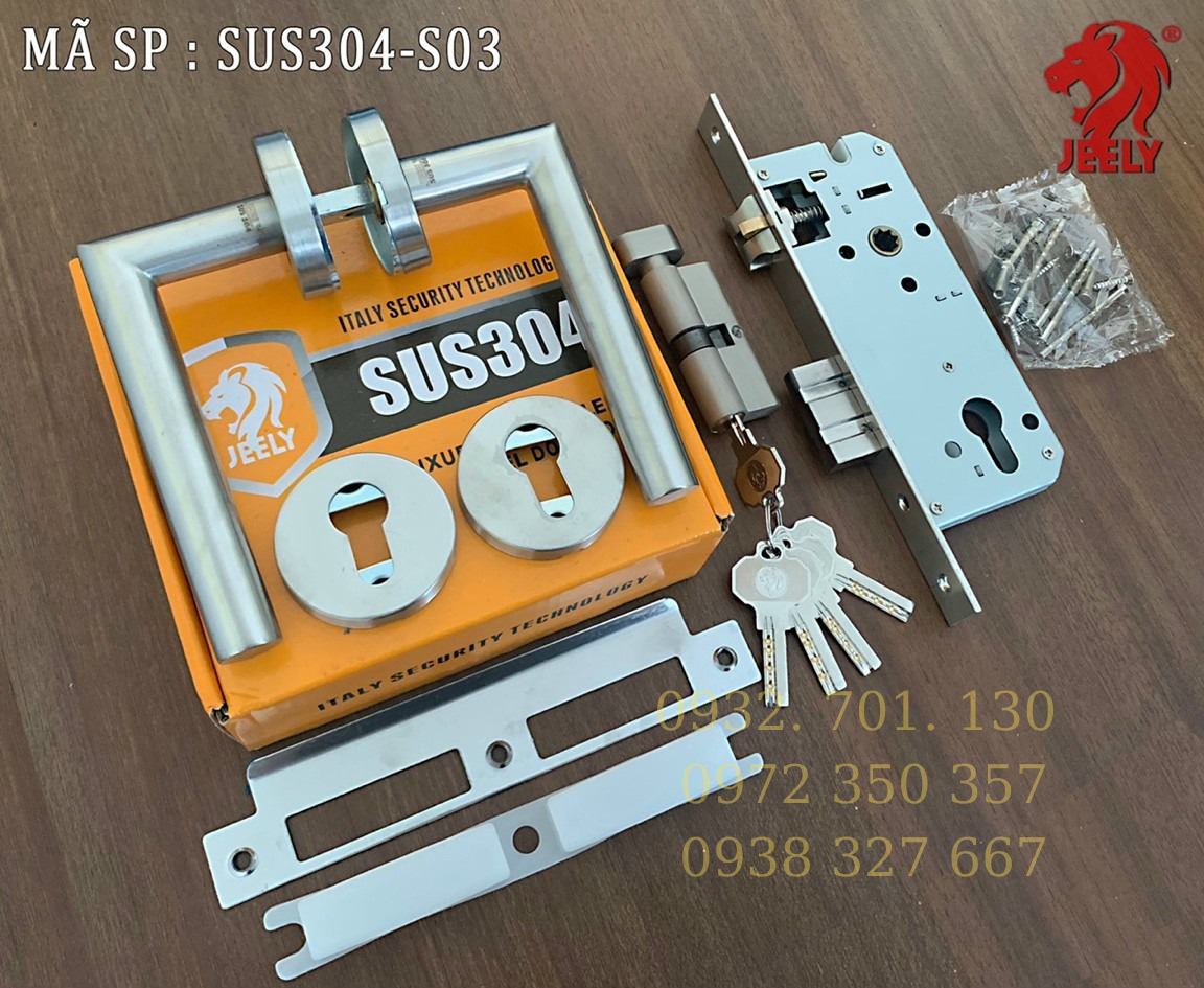 Khóa cửa phân thể inox 304 JEELY S03 thương hiệu Ý thiết kế tinh xảo phù hợp nhu cầu từng nhà.