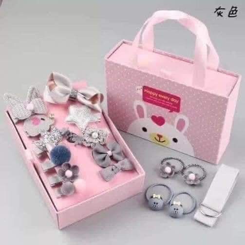 [QUA TANG] Kẹp tóc cho bé gái - hộp 18 món