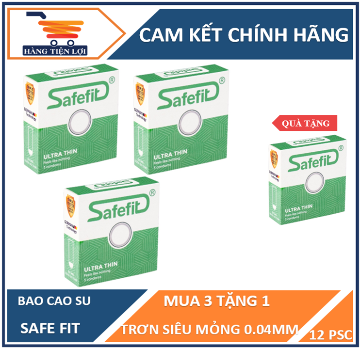 [ MUA 3 TẶNG 1 ] - Bao cao su Siêu mỏng Safe fit Untra thin 3 chiếc