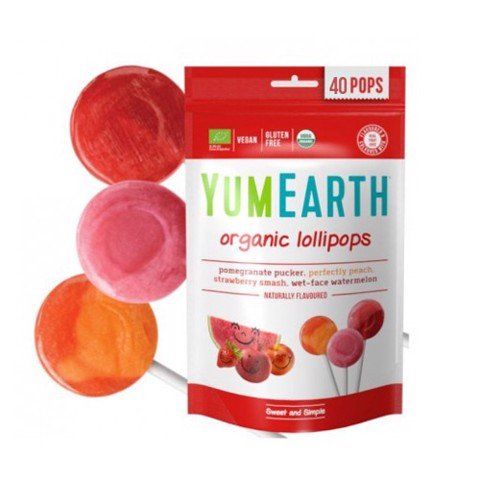 Kẹo mút hữu cơ trái cây nhiều vị Organic Lollipops - Yum Earth