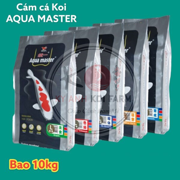 Cám Aquamaster Growth, hi Growth , hi growth hạt chìm và color cho cá koi 10kg kyanhkoifarm.com
