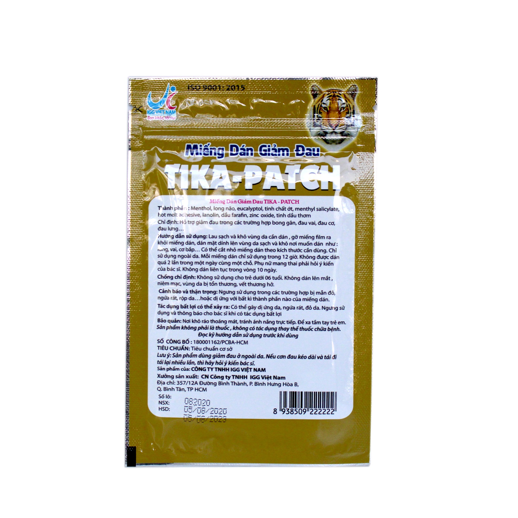 Dán giảm đau con cọp TIKA PATCH hộp 20 miếng