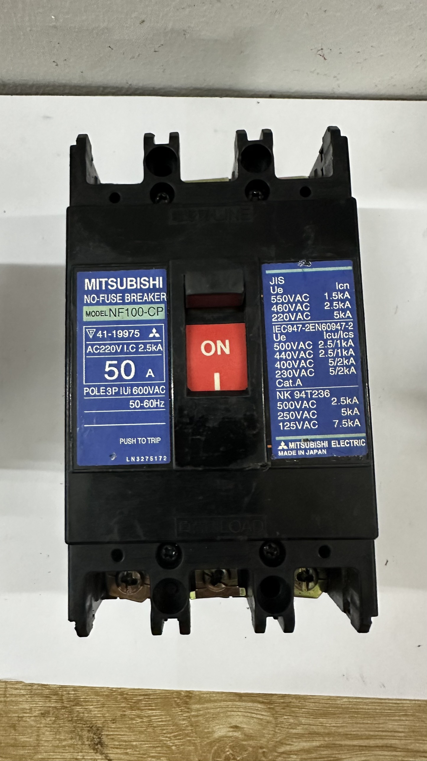 Mccb 3 Pha Mitsubishi 20A~50A (Hàng Nhật Đã Qua Sử Dụng- Mới 85-95%)