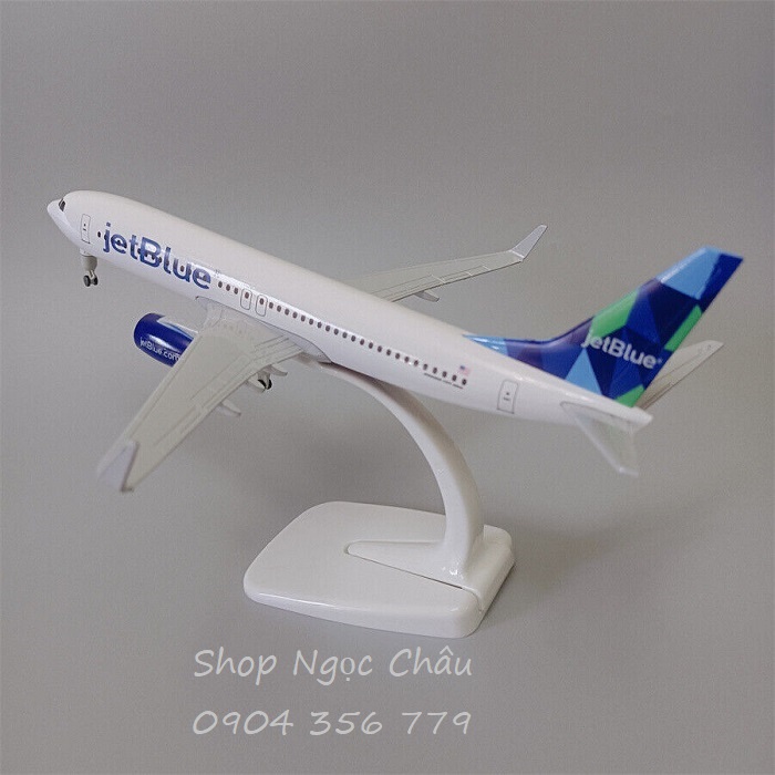 Mô hình máy bay JetBlue B737 20cm có bánh xe