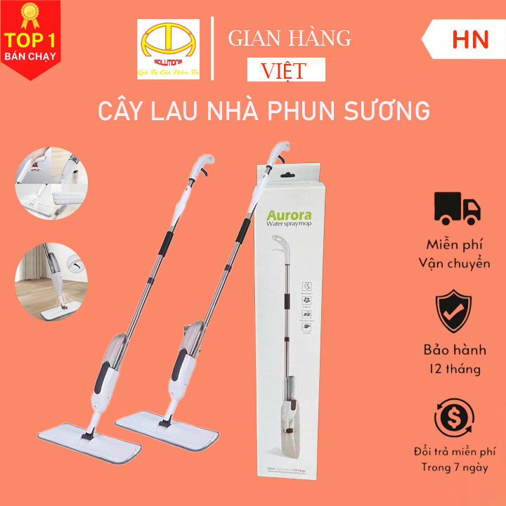 Cây Lau Nhà Phun Sương Aurora xoay 360 độ - Chổi Lau Nhà - Chổi Chà Sàn