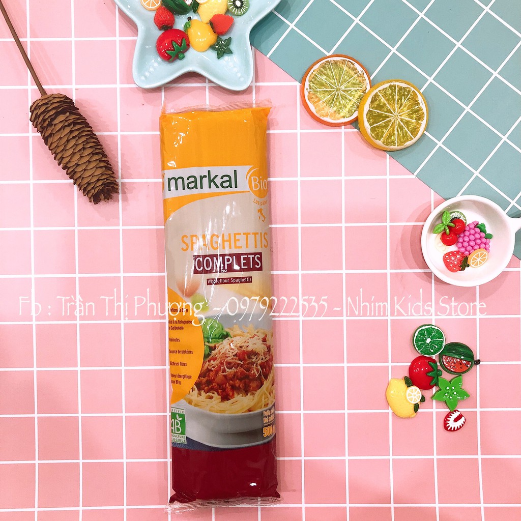 Date 03.2022 Mỳ ý Spaghety hữu cơ Markal 500gGói 500g bán lứt