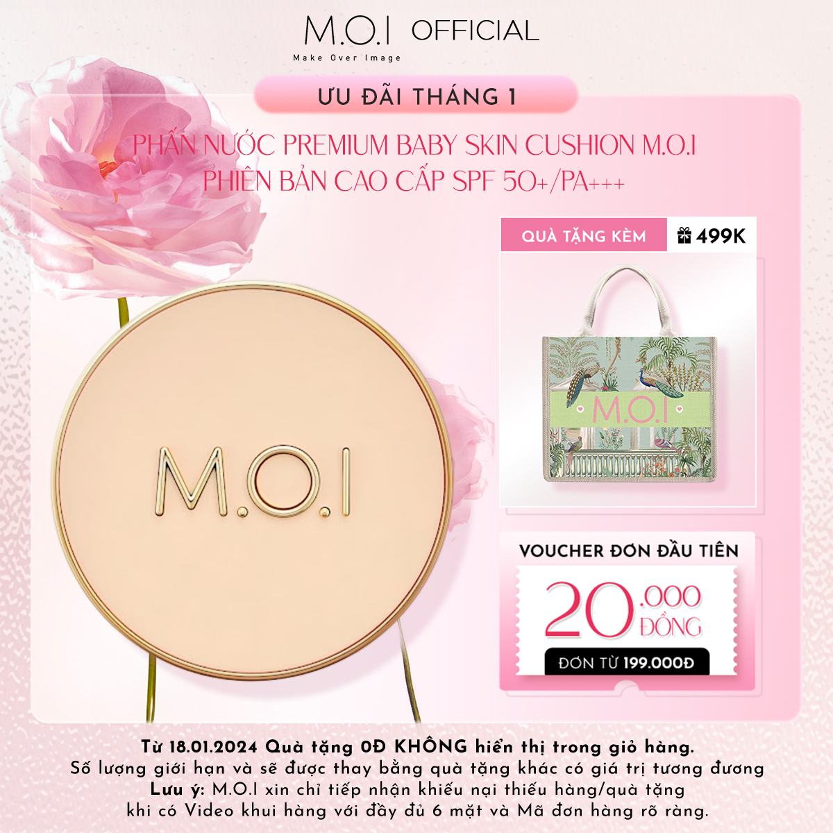 Phấn nước M.O.I Premium Edition Baby Skin Cushion Phiên bản cao cấp SPF