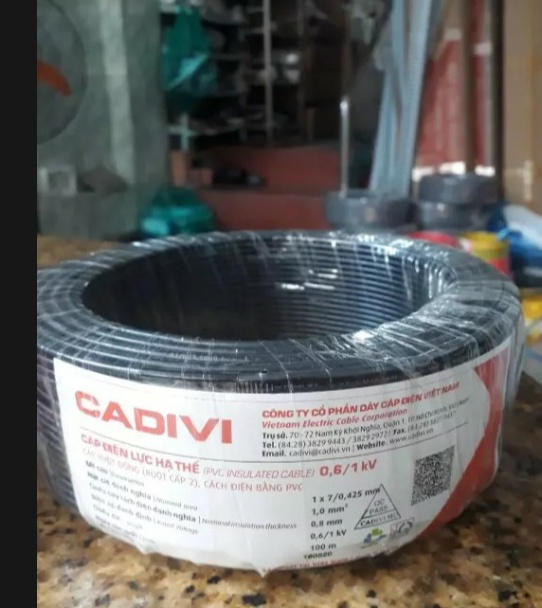 DÂY DIỆN ĐƠN 1.0 CADIVI CUỘN 100 MÉT