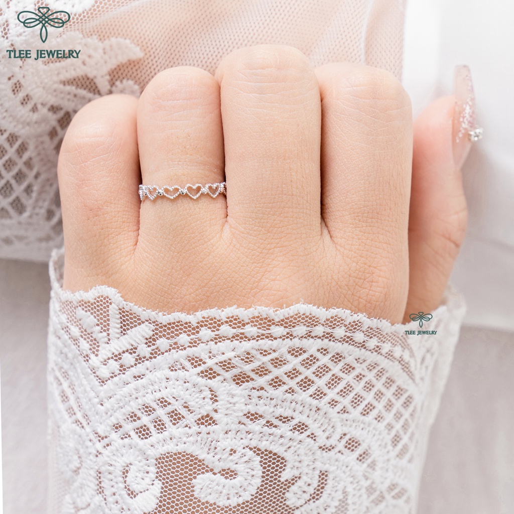 Nhẫn bạc nữ TLEE tim Empty heart mini TleeJewelry A0240