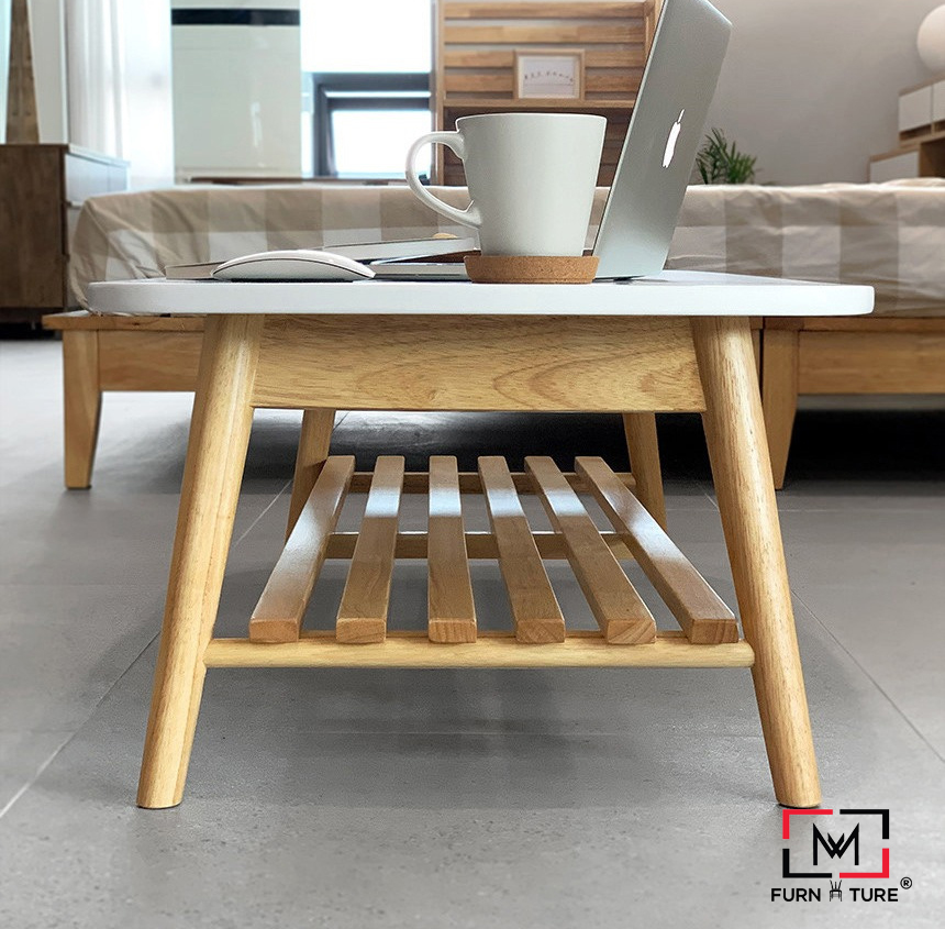 [HCM]BÀN TRÀ/ SOFA CHÂN GẤP HÀN QUỐC CÓ SẠP - B TABLE WHITE