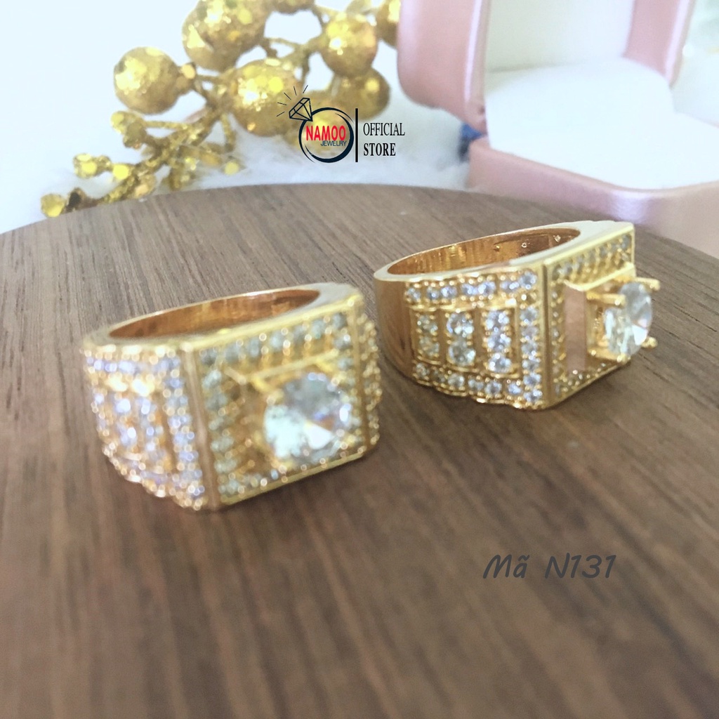 Nhẫn Nam Nữ Đính Đá N132 Bản Lớn Đủ Size