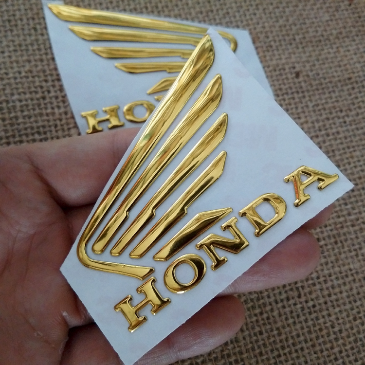 Bộ 2 tem cánh chim HONDA 3D nổi - Vàng Gold