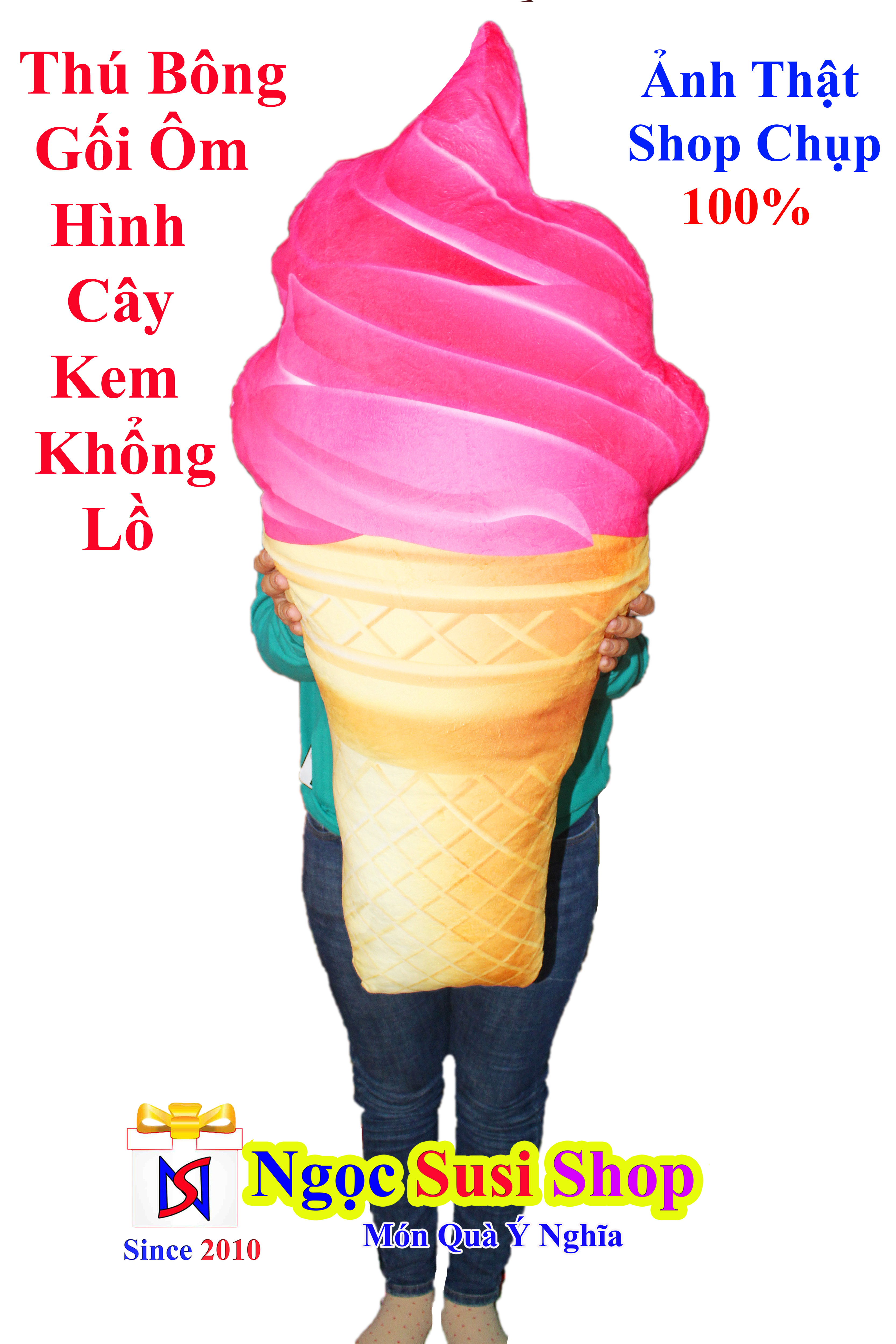GẤU BÔNG GỐI ÔM CÂY KEM SIÊU TO