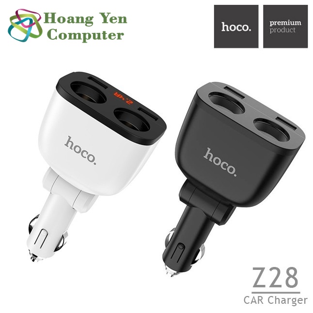 Cốc sạc xe hơi hoco z28 power ocean 2 cổng tẩu sạc, 2 cổng sạc usb - bh 1 năm | tẩu sạc oto | bộ chia tẩu sạc - hoàng yến computer