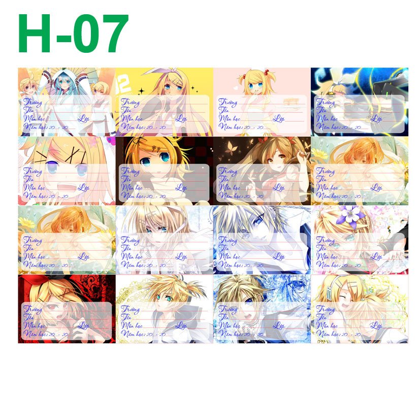 Nhãn vở set 32-64 nhãn vở Hatsune Miku