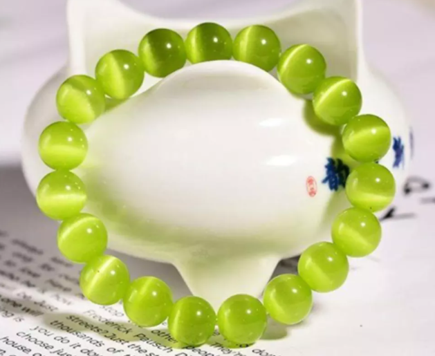 [HCM]Vòng tay phong thủy đá Opal mắt mèo xanh cốm 12 ly - Hợp mệnh Mộc Hỏa MDL-VT08