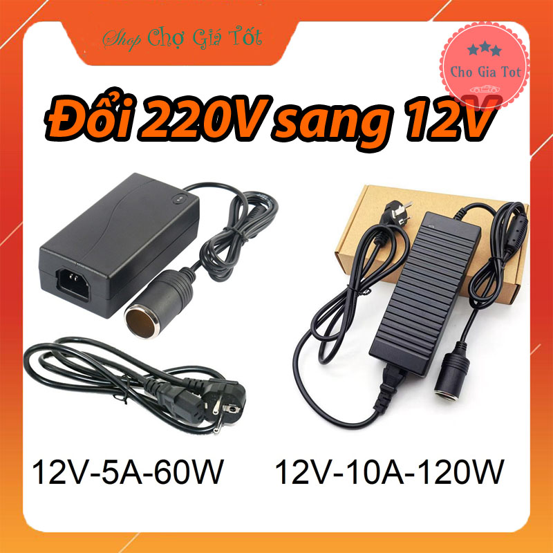 Bộ chuyển đổi nguồn điện 220V sang 12V cổng ra tẩu điện trên ô tô