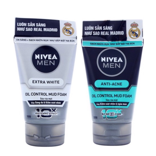 [HCM]Sữa rửa mặt Nivea For Men bùn khoáng-100ml