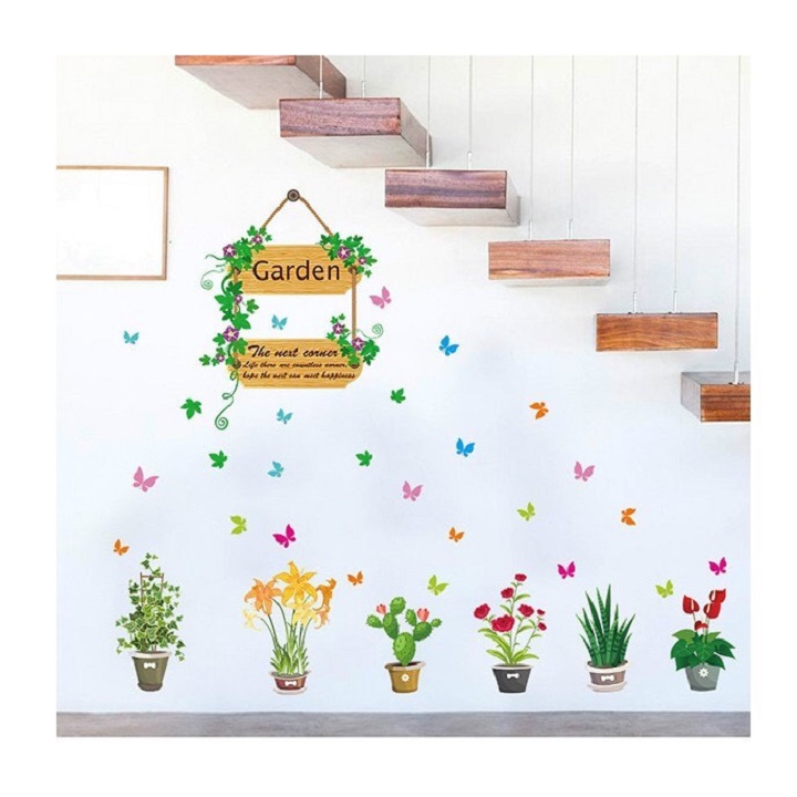 Decal dán tường khu vườn garden