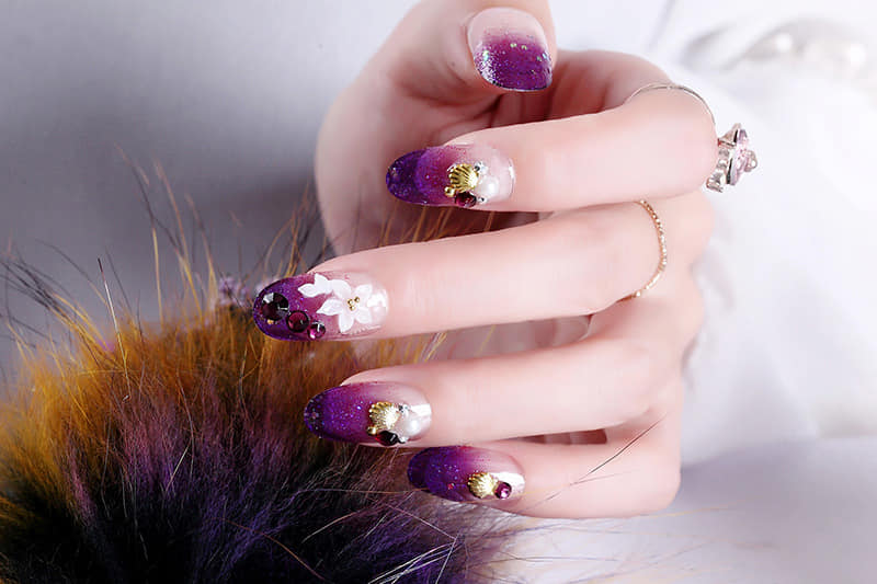 Bộ 24 Móng tay giả , nail giả A39 ,móng nhọn  ( Tặng kèm keo dán móng )