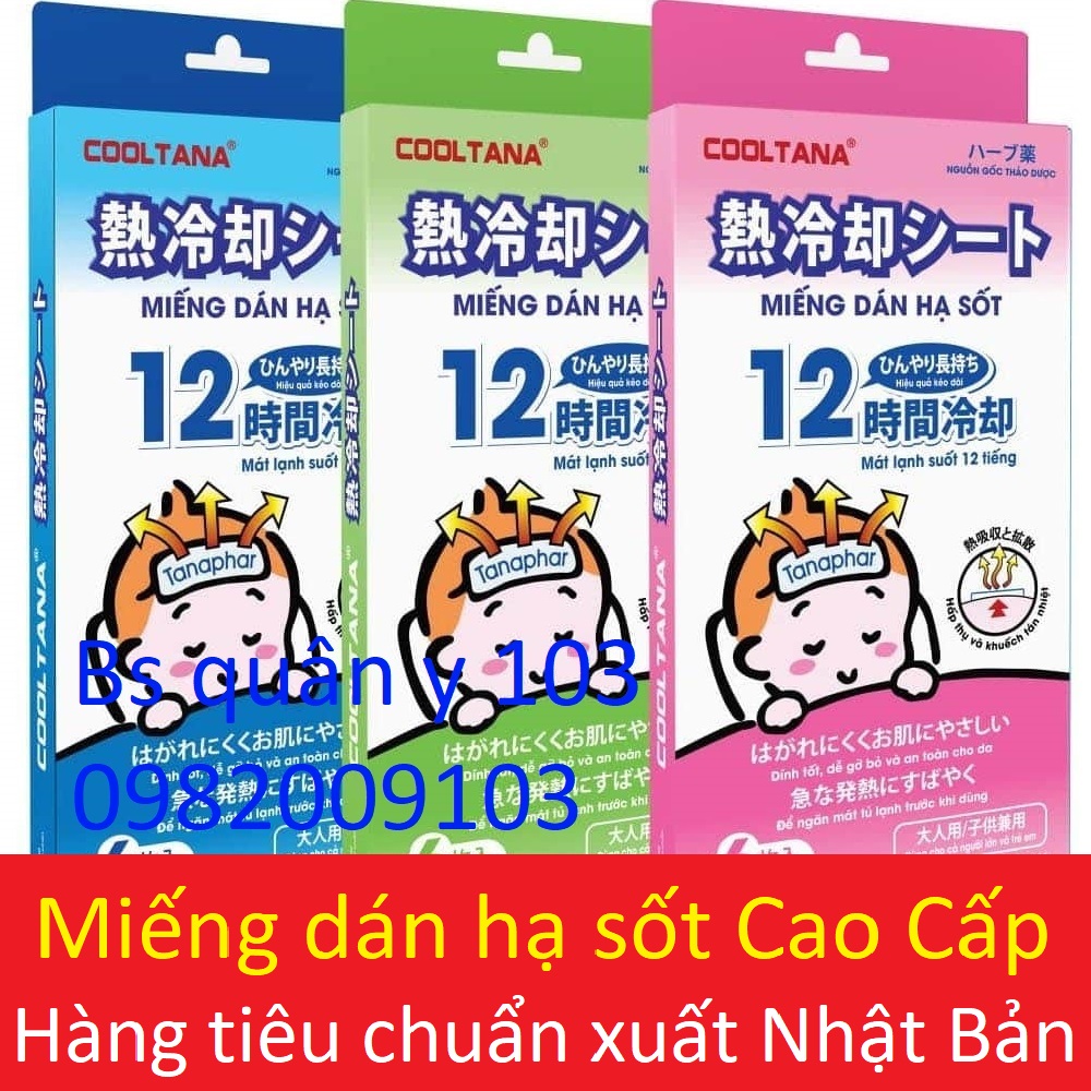 Miếng dán hạ sốt cooling sheet apple / doctor cool gel / Japan Technology cooltana doctorcool