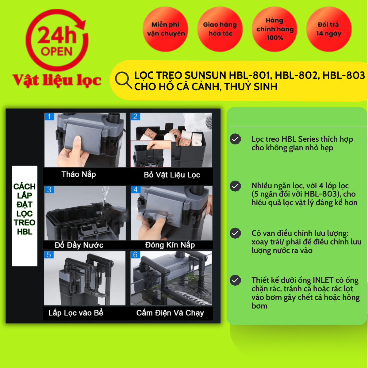 Lọc Thác Treo Sunsun Hbl -802-803